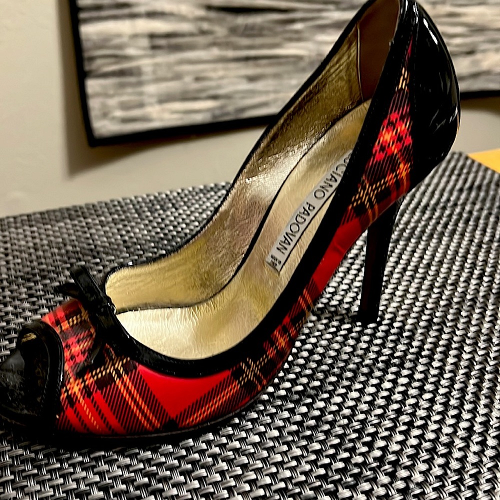 Plaid Patent Leather Heels
